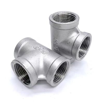 Casting WZ 304T type Stainless Steel Inner Wire Tee Joint Screw Thread Water Pipe Joint Plumbing Accessories NPT BSP BSPT