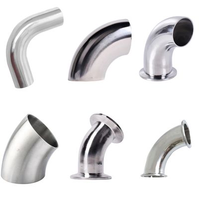 Stainless Steel 304 316 Pipe Fitting SR LR 90 Degrees 45 Degrees Street Welding Tri Clamp Elbow