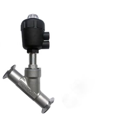 Tri-Clamp Ends Pneumatic Actuator Angle Seat Valve with Stainless Steel 304 Cylinder