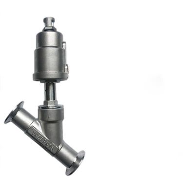 Tri-Clamp Ends Pneumatic Actuator Angle Seat Valve with Stainless Steel 304 Cylinder