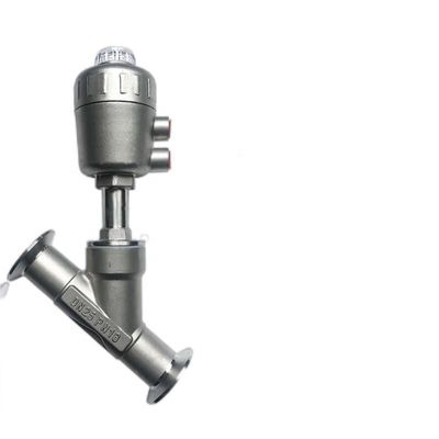 Tri-Clamp Ends Pneumatic Actuator Angle Seat Valve with Stainless Steel 304 Cylinder