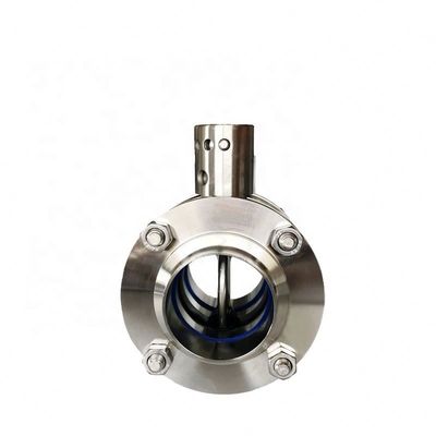 Sanitary Stainless Steel 304 316L Manual Three-Piece Welded Flange Wafer Butterfly Valve