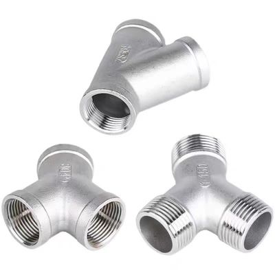Casting WZ Stainless steel 201 304 316 Y-shaped internal thread tee fitting joint NPT BSP