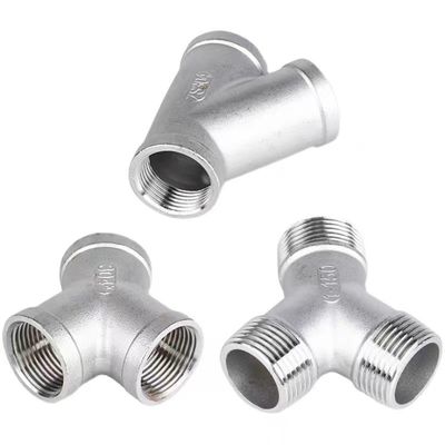 Casting WZ Stainless steel 201 304 316 Y-shaped internal thread tee fitting joint NPT BSP