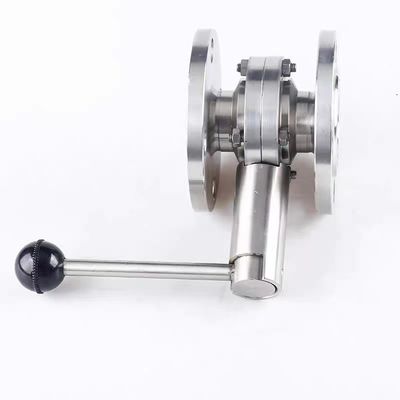 Sanitary Stainless Steel 304 316 Pull Rod Flange Butterfly Valve for Food Processing