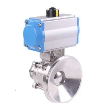 304 316 Stainless Steel Hygienic Weld Clamp Flange Thread Ball Valve with Pneumatic Actuator