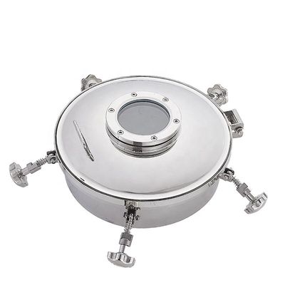 Sanitary SS304 SS316L Stainless Steel Round Pressure Manhole Cover