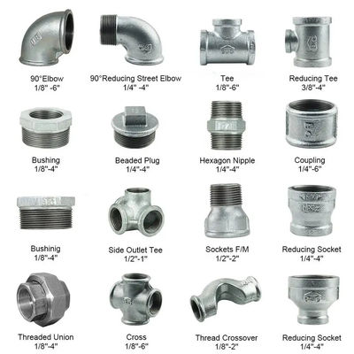 Galvanized Steel Ductile Iron Pipe Fittings Standard Female Connection 45 Degree Elbow