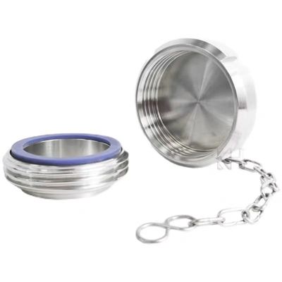 WZ Sanitary SMS Union Blind Nut with Chain DIN 3A SMS General Cylindrical Head Code