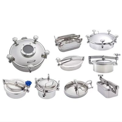 SS304 Or SS316L Stainless Steel Sanitary Square Manhole Cover Steel DIN SMS 3A