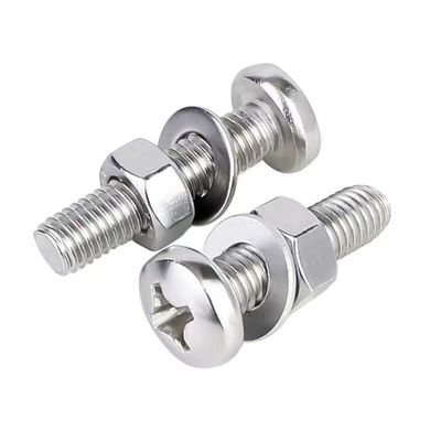Equal M2 M3 M4 SS304 SS316 Cross Recessed Countersunk Flat Head Screws and Hexagon Nut Flat Washer Set