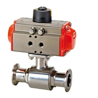 Stainless Steel 304 Tri Clamp Connection Sanitary Food Safe Pneumatic Actuator Ball Valve