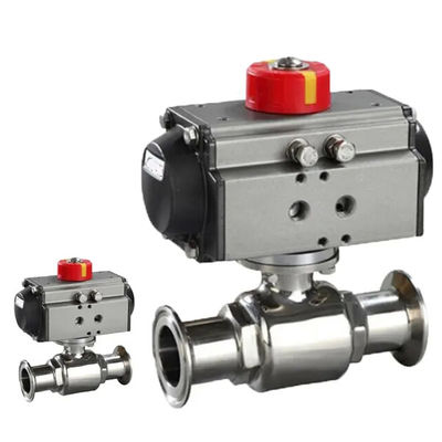 Stainless Steel 304 Tri Clamp Connection Sanitary Food Safe Pneumatic Actuator Ball Valve