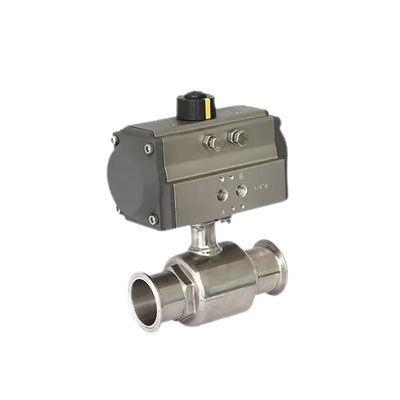 Stainless Steel 304 Tri Clamp Connection Sanitary Food Safe Pneumatic Actuator Ball Valve