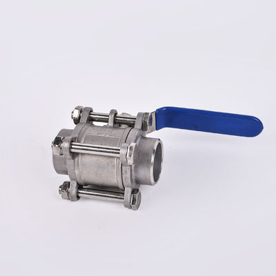 Stainless Steel 304 3PC Ball Valve for Water Media Silver Tri-Clamp Clover Pipe Lined