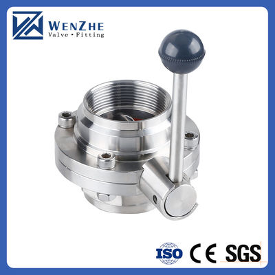 Customized Sanitary Stainless Steel 304 316L Weld/Thread Butterfly Valve for Food