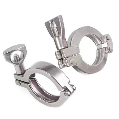 WZ Sanitary Tri Clamp Stainless Steel304 316 Casting Ferrule Flange Pipe Double Pin Clamp 1/8"-4