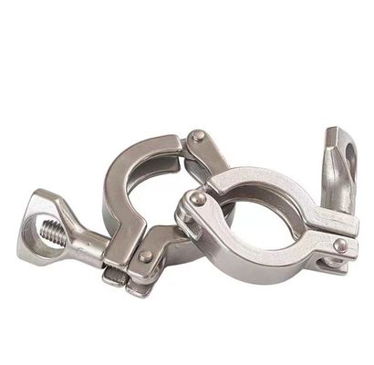 WZ Sanitary Tri Clamp Stainless Steel304 316 Casting Ferrule Flange Pipe Double Pin Clamp 1/8"-4