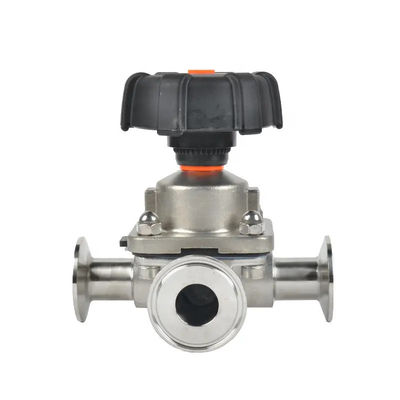 Stainless Steel Sanitary Tri-Clamp 3-Way Diaphragm Valve for Customized Requirements