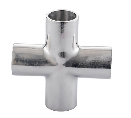 Custom ISO Sanitary Stainless Steel 304 316 4 Way Pipe Fitting Welding Clamped Cross