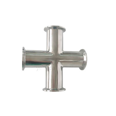 Custom ISO Sanitary Stainless Steel 304 316 4 Way Pipe Fitting Welding Clamped Cross