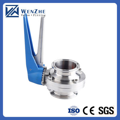 Hygienic Stainless Steel 304/316L Manual Clamp Butterfly Valve for Dairy Pharmacy