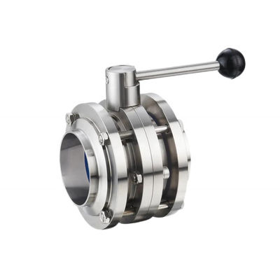1/8"--4" WZ Food Grade Stainless Steel 304 316L Sanitary Three PCS Manual Butterfly Valve Equal