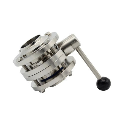 1/8"--4" WZ Food Grade Stainless Steel 304 316L Sanitary Three PCS Manual Butterfly Valve Equal