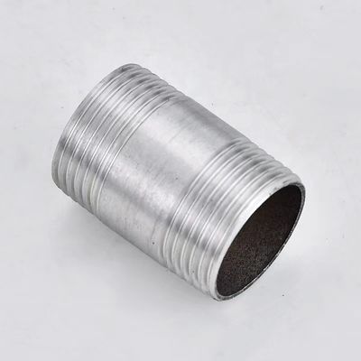 Thread Connection Sanitary 201 304 Stainless Steel Double Round Thread Pipe Nipple