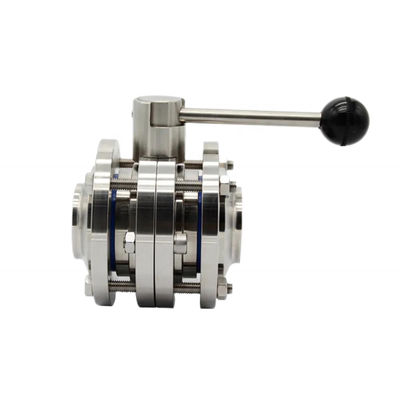 1/8"--4" WZ Food Grade Stainless Steel 304 316L Sanitary Three PCS Manual Butterfly Valve Equal