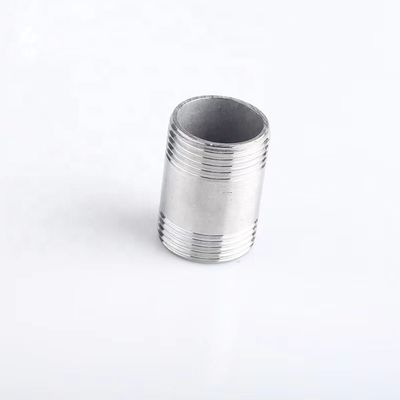 Thread Connection Sanitary 201 304 Stainless Steel Double Round Thread Pipe Nipple