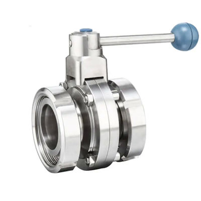 1/8"--4" WZ Food Grade Stainless Steel 304 316L Sanitary Three PCS Manual Butterfly Valve Equal