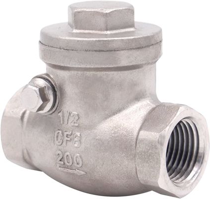 Female Thread 1/2 Inch Swing Check Valve WOG 200 PSI Stainless Steel SS304 CF8M NPT