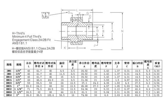 Stainless Steel 304 316 316L 2000lb 3000lb 6000lb B16.11 Forged Fittings Socket Weld Union