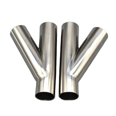 Casting RTS Stainless Steel 304 316 Sanitary Lateral Tee Pipe Fitting 45 degree Y branch