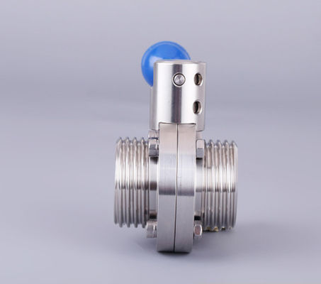 304 316L Sanitary Stainless Steel Threaded Butterfly Valve for Customized Support OEM