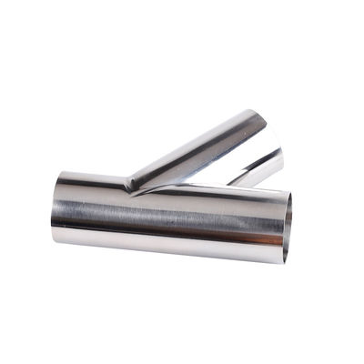 Casting RTS Stainless Steel 304 316 Sanitary Lateral Tee Pipe Fitting 45 degree Y branch