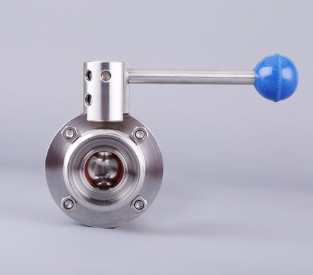 304 316L Sanitary Stainless Steel Threaded Butterfly Valve for Customized Support OEM