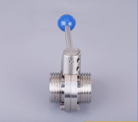 304 316L Sanitary Stainless Steel Threaded Butterfly Valve for Customized Support OEM