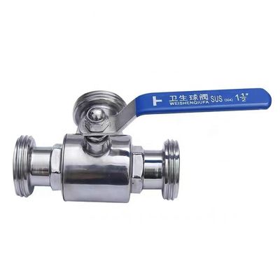 WZ 3 way ball valve for medical tanks DIN 3A SMS Equal Stainless steel 304 316 316l