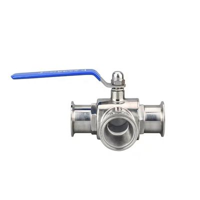 WZ 3 way ball valve for medical tanks DIN 3A SMS Equal Stainless steel 304 316 316l