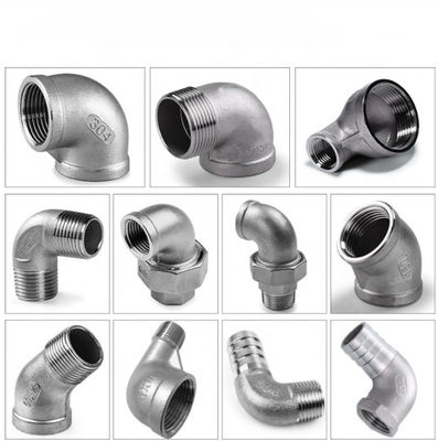 Round Head Code Stainless Steel 304 Double Male Threaded 90 Degree Elbow Pipe Fittings