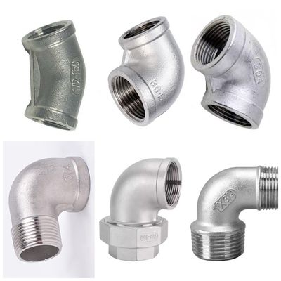 Round Head Code Stainless Steel 304 Double Male Threaded 90 Degree Elbow Pipe Fittings