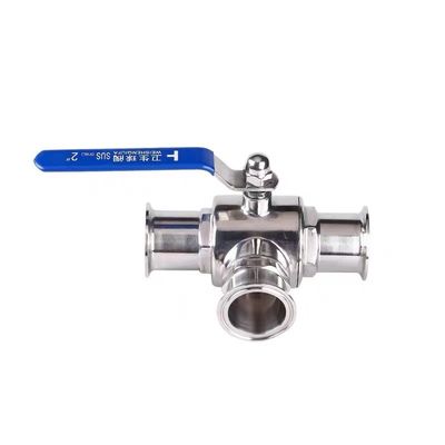 Stainless Steel 304 316 316L Casting Sanitary 3-Way Manual Ball Valve 1/2 Inch DIN 3A SMS