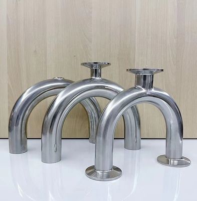 RTS Sanitary 304 316L Stainless Steel U-Type Tee for Hygienic Grade Silver 1/2''-12.0