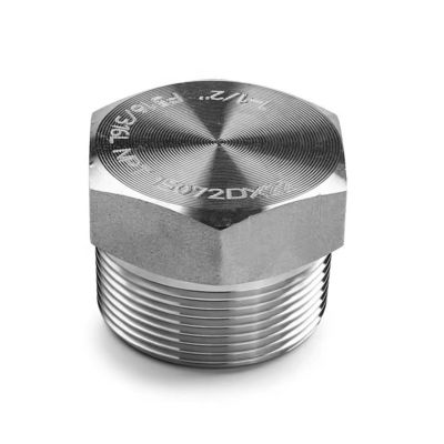Silver Forged High Pressure NPT Male Hex Plug For Stainless Steel 304 316 316L
