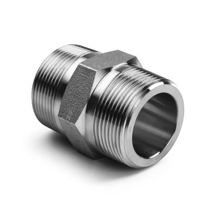 SS304 316 316L High Pressure Forged Hex Nipple 300 bar Male Thread Equal/Reducing Nipple