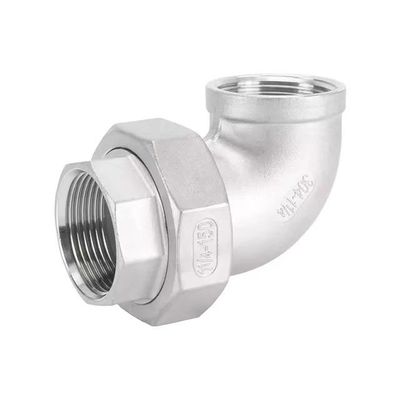RTS Stainless Steel Gas Union Female Thread 90 Degree Elbow for FF Pipe Fittings