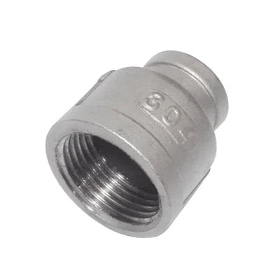 RTS Stainless Steel Reducing Straight Inner Wire Pipe Fitting Female Reduce Socket Coupling Silver