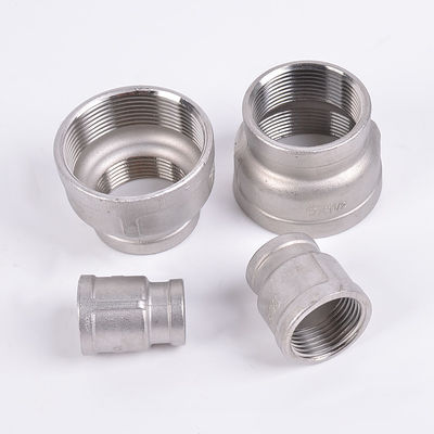 RTS Stainless Steel Reducing Straight Inner Wire Pipe Fitting Female Reduce Socket Coupling Silver